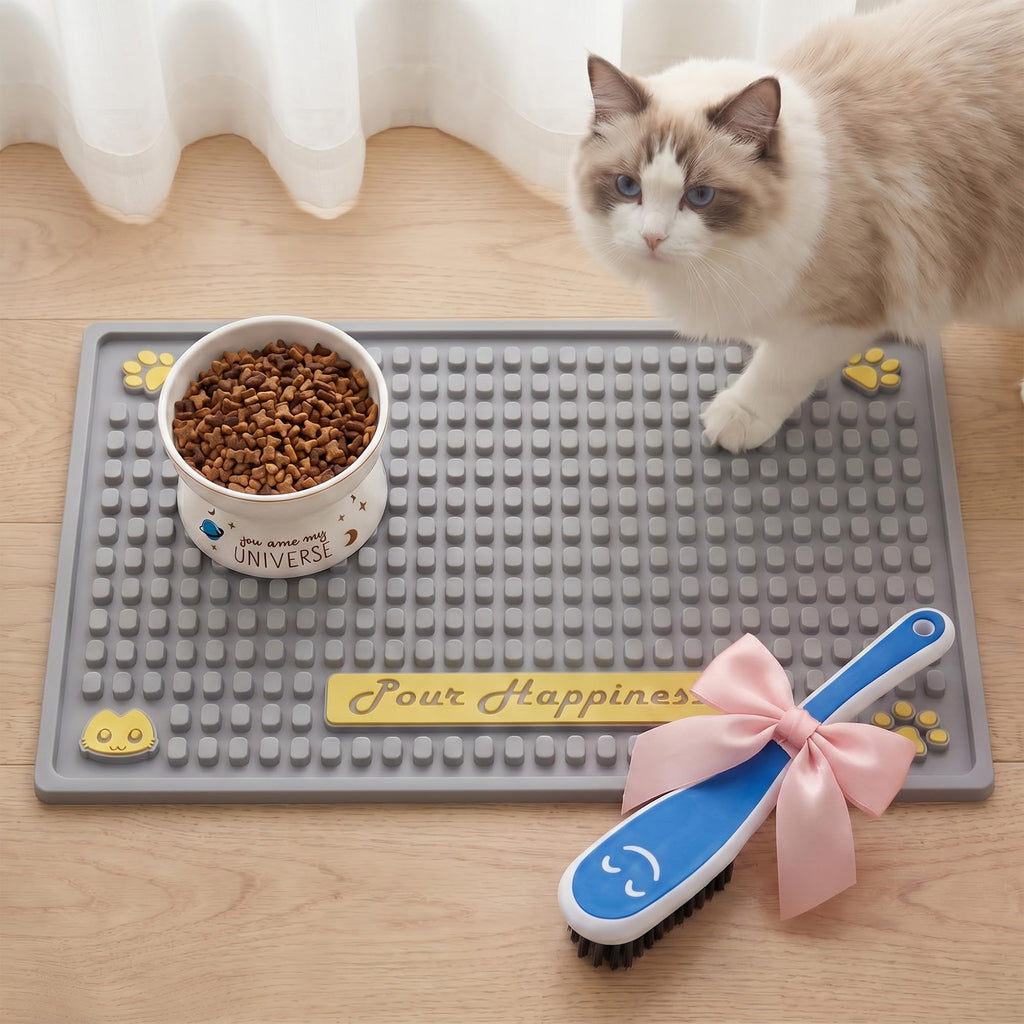 Tomxcute Cat Water Fountain Mat,Waterproof Non-Slip Pet Placemat,20 * 14"