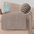 H.VERSAILTEX Plush Chenille Couch Armrest Cover 2 Packs Thick and Soft Sofa Covers Furniture Protector Cover for Pets (27.5" x 27.5", Cuban Sand)