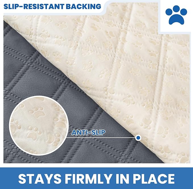 Waterproof Dog Bed Cover Pet Blanket, Soft Couch Cover for Dogs Washable, Non-Slip Dog Blanket Protect Furniture Couch Sofa Car for Puppy Large Dogs Cat (52x82 Inch, Dark Grey)