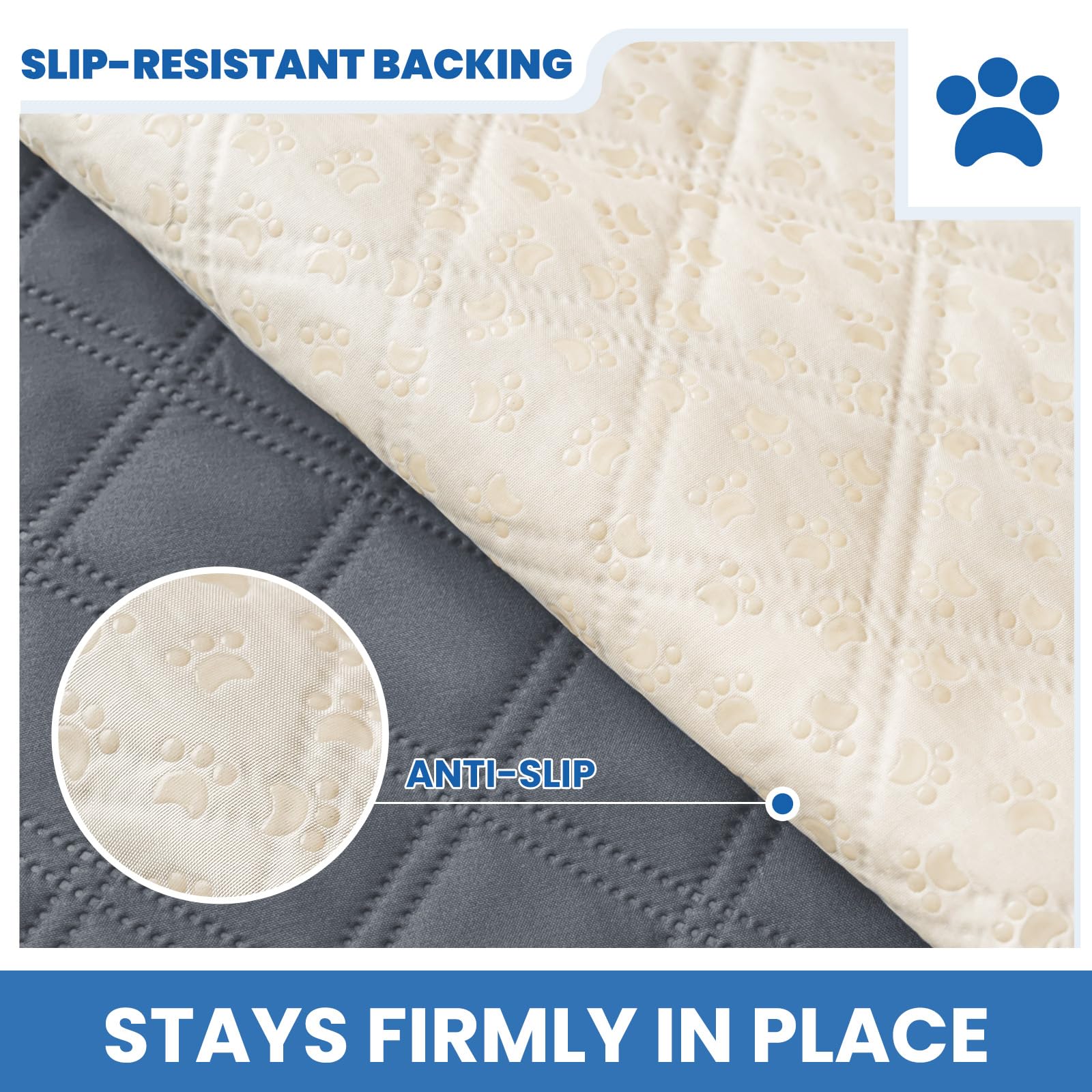 CYCMACO Waterproof Dog Blanket, Non-Slip Soft Pet Bed Cover, Couch Cover for Dogs Washable, Protects Sofa, Furniture, Crate, Car, Tear Resistant Leakproof Pet Blanket (30x53 Inch, Dark Grey)