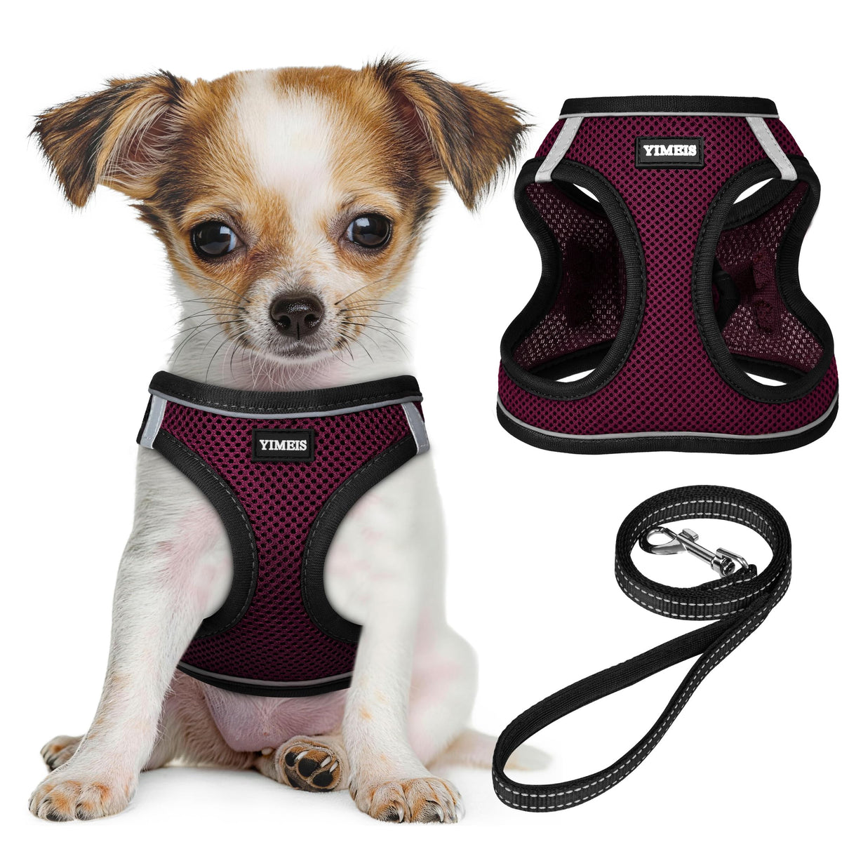 No Pull Dog Puppy Harness and Leash Set Reflective Mesh Vest Small
