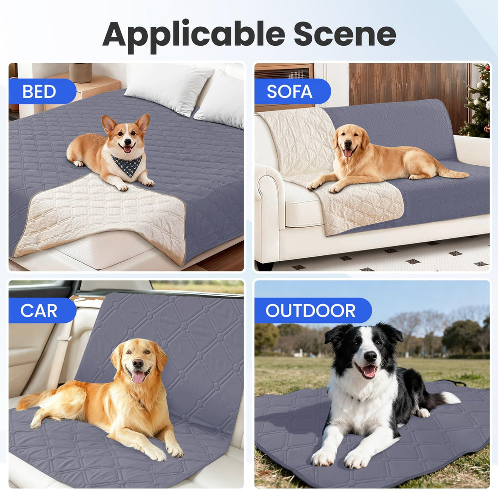 CYCMACO Waterproof Dog Bed Cover Pet Blanket, Soft Couch Cover for Dogs Washable, Non-Slip Dog Blanket Protect Furniture Couch Sofa Car for Puppy Large Dogs Cat (30x70 Inch, Grey Blue)