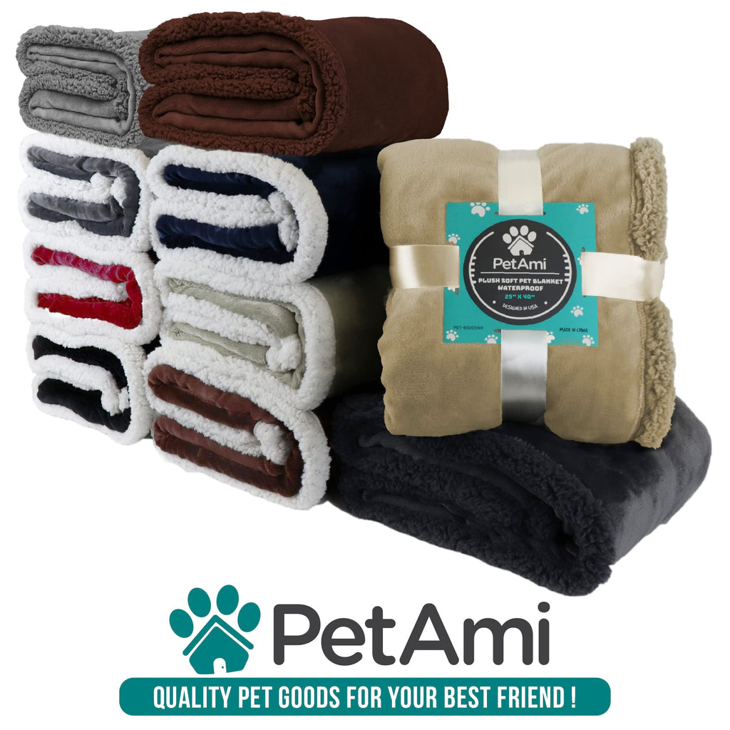 PetAmi Dog Blanket for Medium Small Pet Cat Puppy Kitten, 60x40 Solid Brown