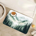 Misty Forest Mountain Dog Food Mat for Floors,Absorbent Quick-Dry Pet Feeding Mat,Cat Dog Bowl Mats for Food and Water,Non-Slip Pet Accessories Supplies 12"x20"