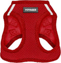 Best Pet Supplies Voyager Step-in Air Harness - All Weather Mesh, Reflective, No Pull Harness for Dogs, Cats - Secure with Hook & Loop Fastener, Buckle, Double D-Rings - Red, XXS