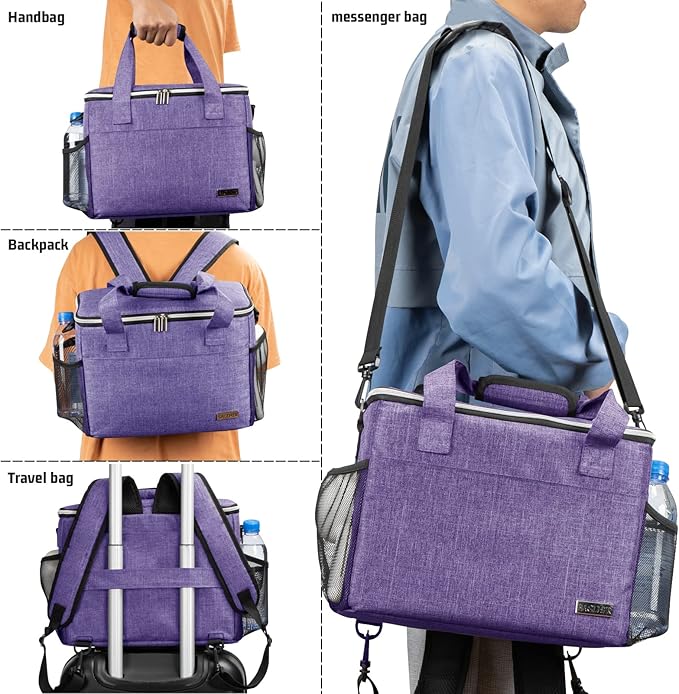 BAGLHER Dog Travel Bag Backpack Pet Supplies Backpack 5-Piece Set with Shoulder Strap 2 Lined Pet Food Containers 2 Foldable Feeding Bowls Essential Kit for Pet Travel