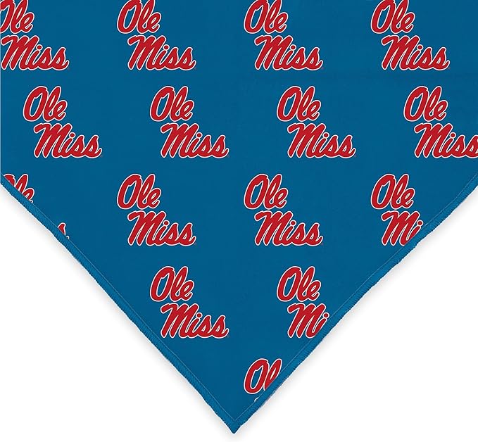 Ole Miss Rebels Officially Licensed Bandana for Dogs and Cats | Fits Pets Great Gift Idea | Easy-to-Tie (Large, 28")