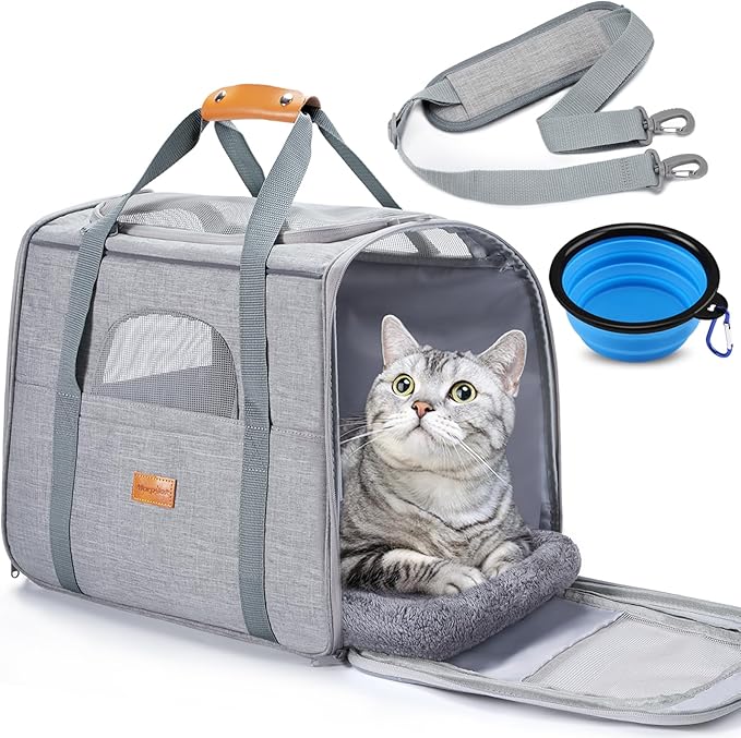 Morpilot Cat Carrier Soft for Large Medium Cats and Puppy up to 18lbs