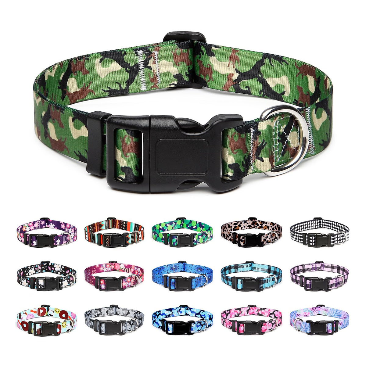Mercano Adjustable Dog Collar - Special Design Patterns, Soft Nylon Comfortable Durable Pet Collar for Small Medium Large Dogs (S, Rhomb)