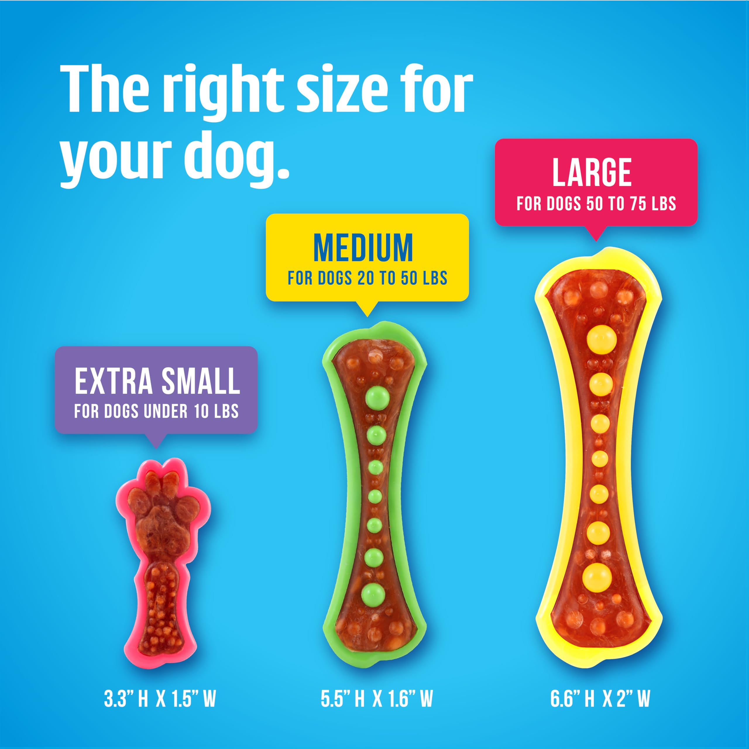 Hartz Chew 'n Clean Dental Duo Dog Treat & Chew Toy, Color Varies, Extra Small, 6 Count