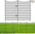 5 Panels Decorative Garden Fence with Gate, 48 in(H) X 13.13 ft(L) No Dig Dog Fence Animal Barrier Outdoor for Yard, Rustproof Metal Garden Edging and Borders, Temporary Fencing Stakes