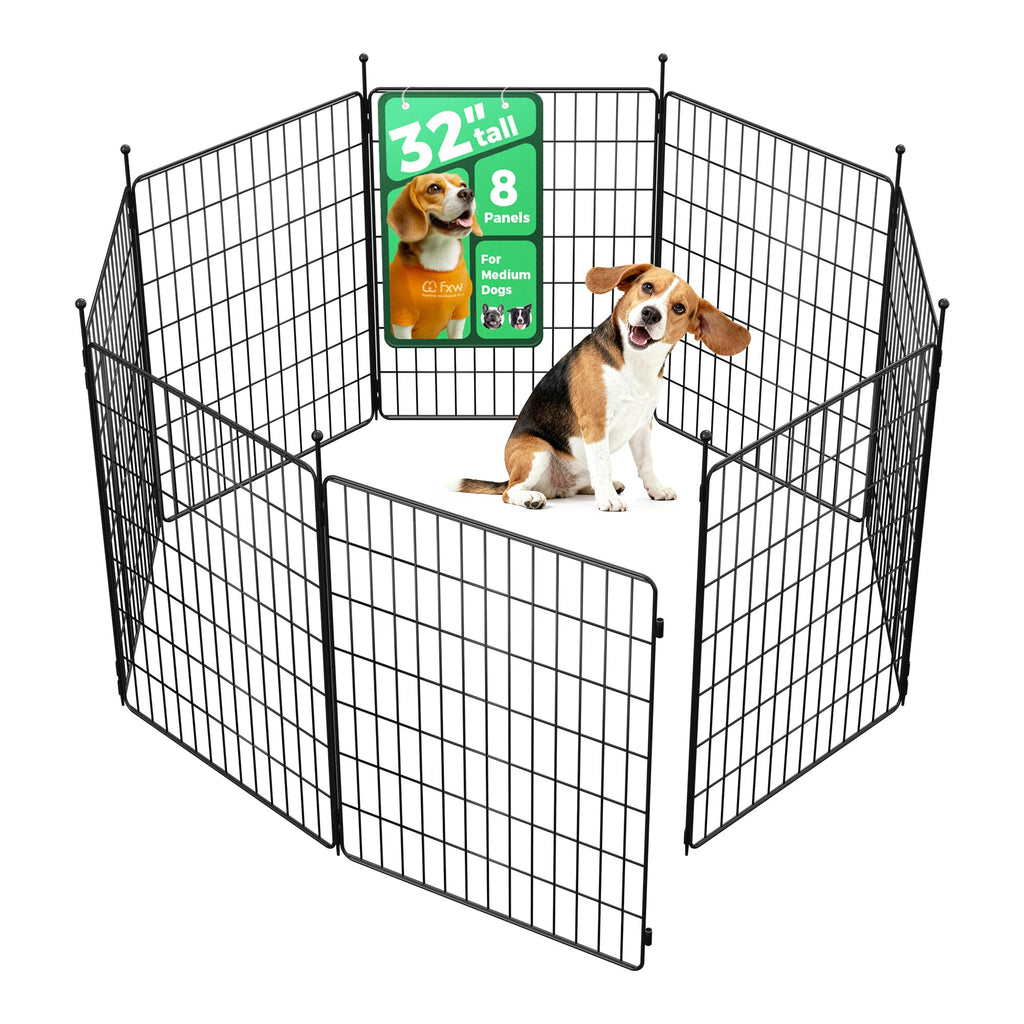 FXW MiniPaws Dog Playpen, Indoor, Yard & RV Camping, 32" H, 8 Panels