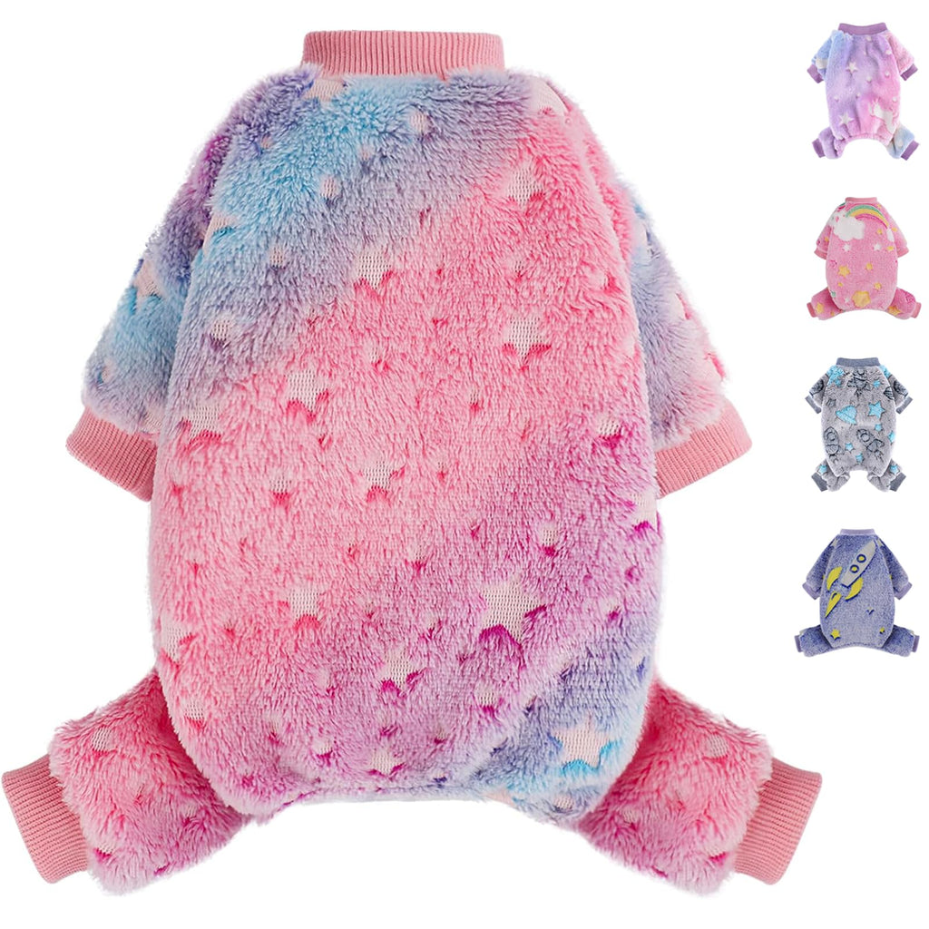 Fleece Pajamas for Small Dogs - Extra Small Puppy Clothes, Soft & Stretchy Dog Onesies - Cat & Chihuahua Yorkie Sizes XS