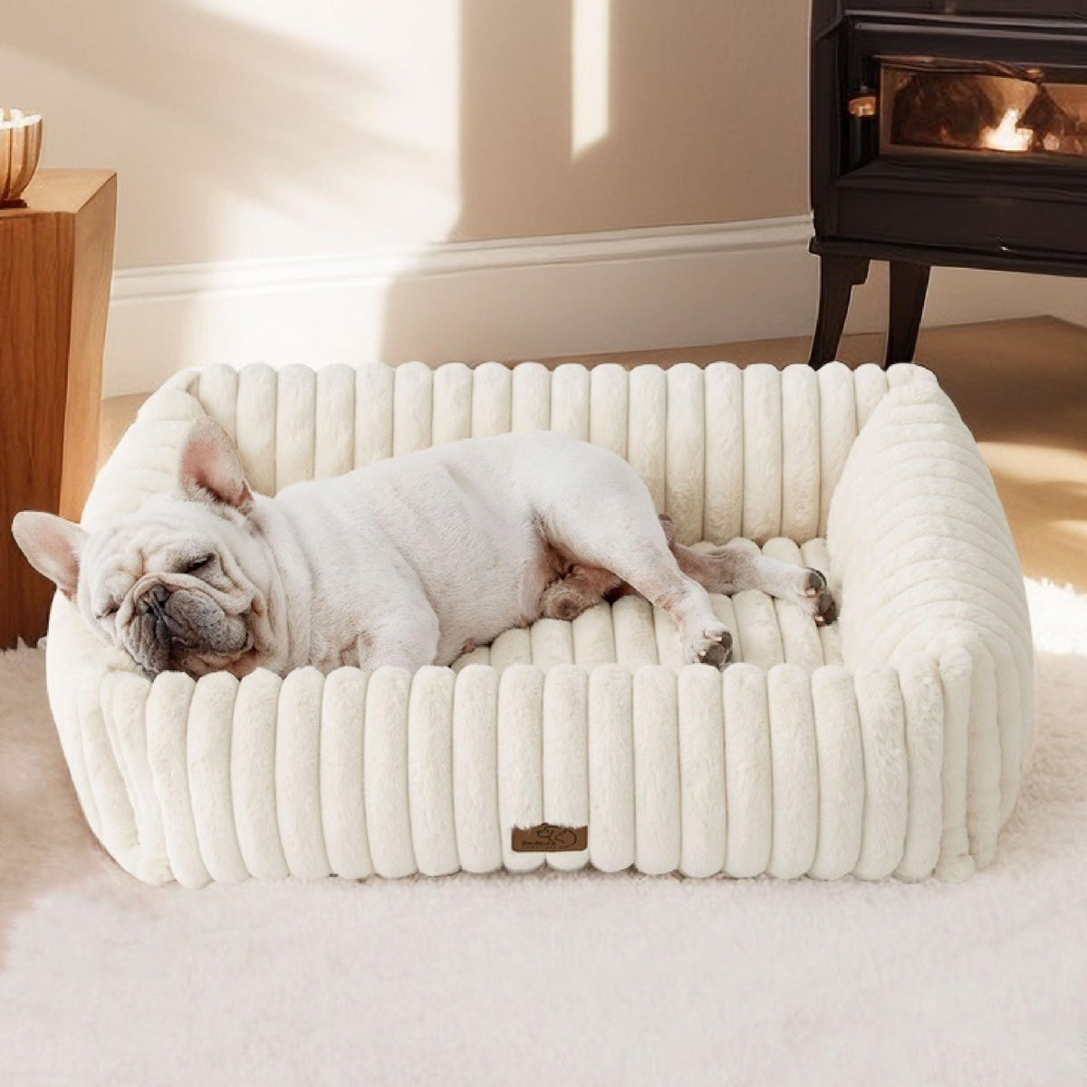 Bedsure ComfyFleece® Cute Dog Beds Large Sized Dog Washable，36in Cream