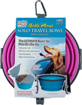 Loving Pets Bella Roma Collapsible Dog Bowls - Silicone Dog Bowls, Foldable Bowl, Puppy Essentials & Hiking Pet Supplies Great for Home & Travel (Pink, Large)