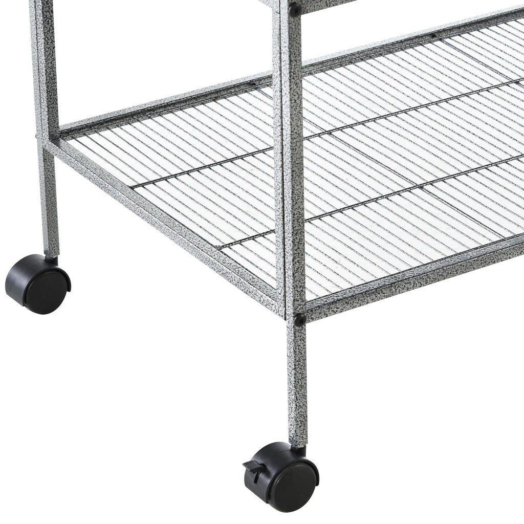 PawHut Divided Breeder Bird Cage with Rolling Stand Removable Metal Tray