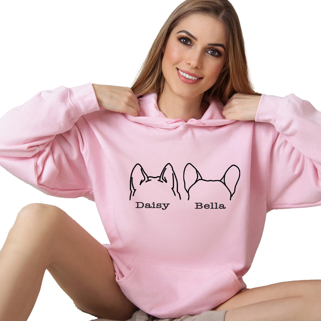 Custom Dog Mom Tank Top with Personalized DogEars & Name, Cute Pet Design Dad Sweatshirt or Hoodie for Women, Unique Pet Lover Gift Shirt, DogOwner Graphic Tee (E)