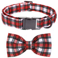 Bobo Rainbow Football & Flower Print Dog Collar with Bow for Small Dogs