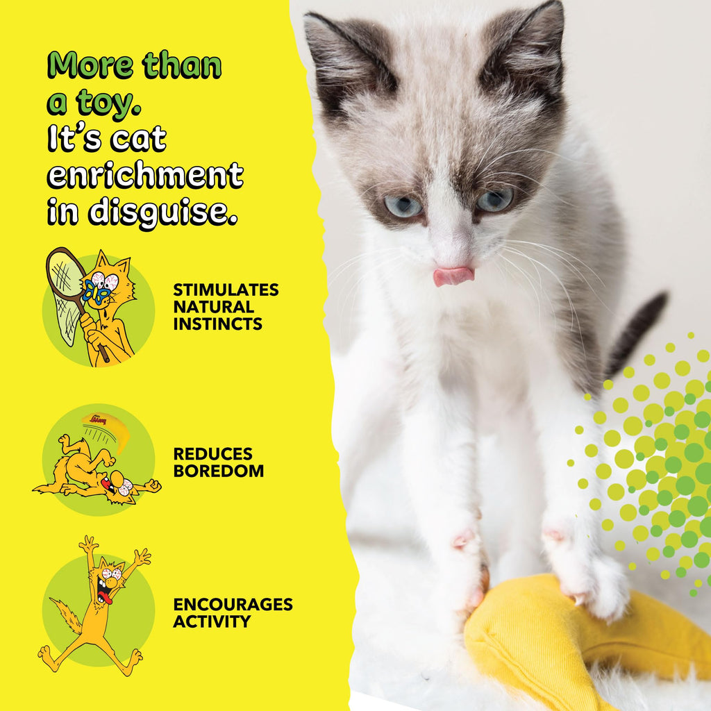 Yeowww! Catnip Chi-CAT-a Banana Toy for Cats - 7 Inches - Durable Cotton Twill - Made in the USA - Stuffed with Organically Grown Catnip