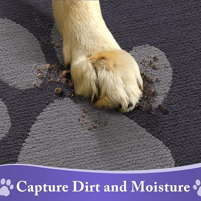 Buganda Dog Door Mat for Muddy Paws 59x35, Absorbent Doormat for Inside