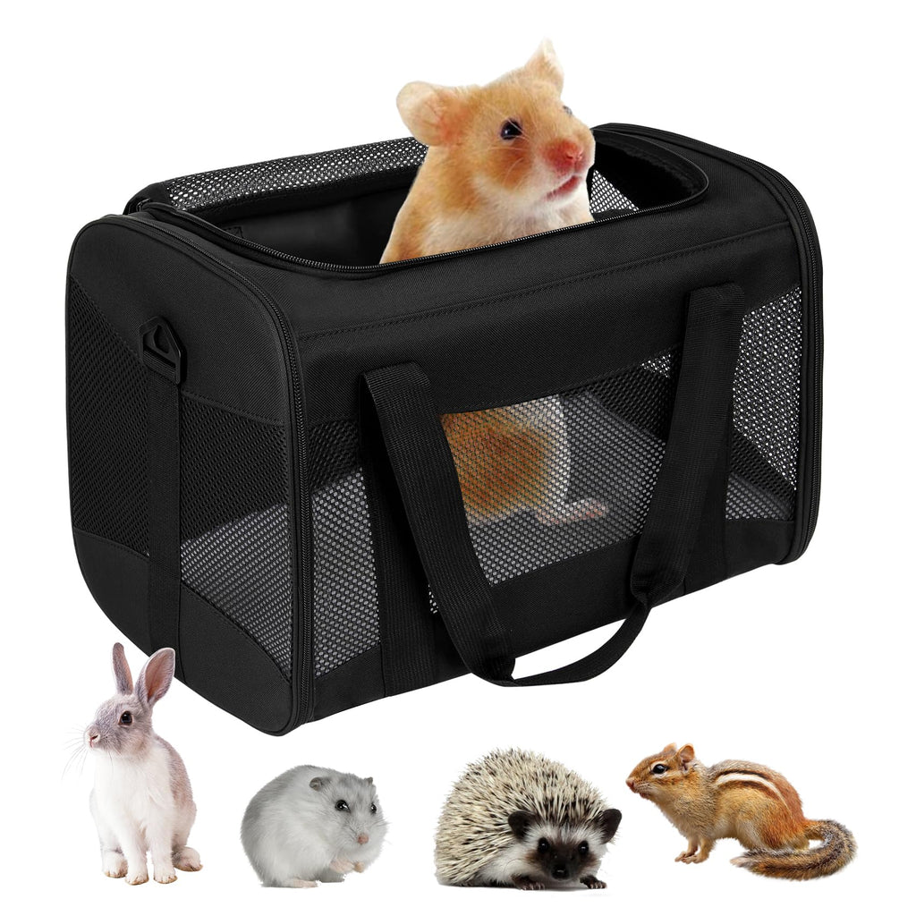 Cat Carrying Case - Pet Carrier Airline Approved, Protable and Breathable Pet Travel Carrier Removable Fleece Pad, Collapsible Cat Carrier Dog Carrier for Medium Cats Small Cats Dogs (Small, Black)
