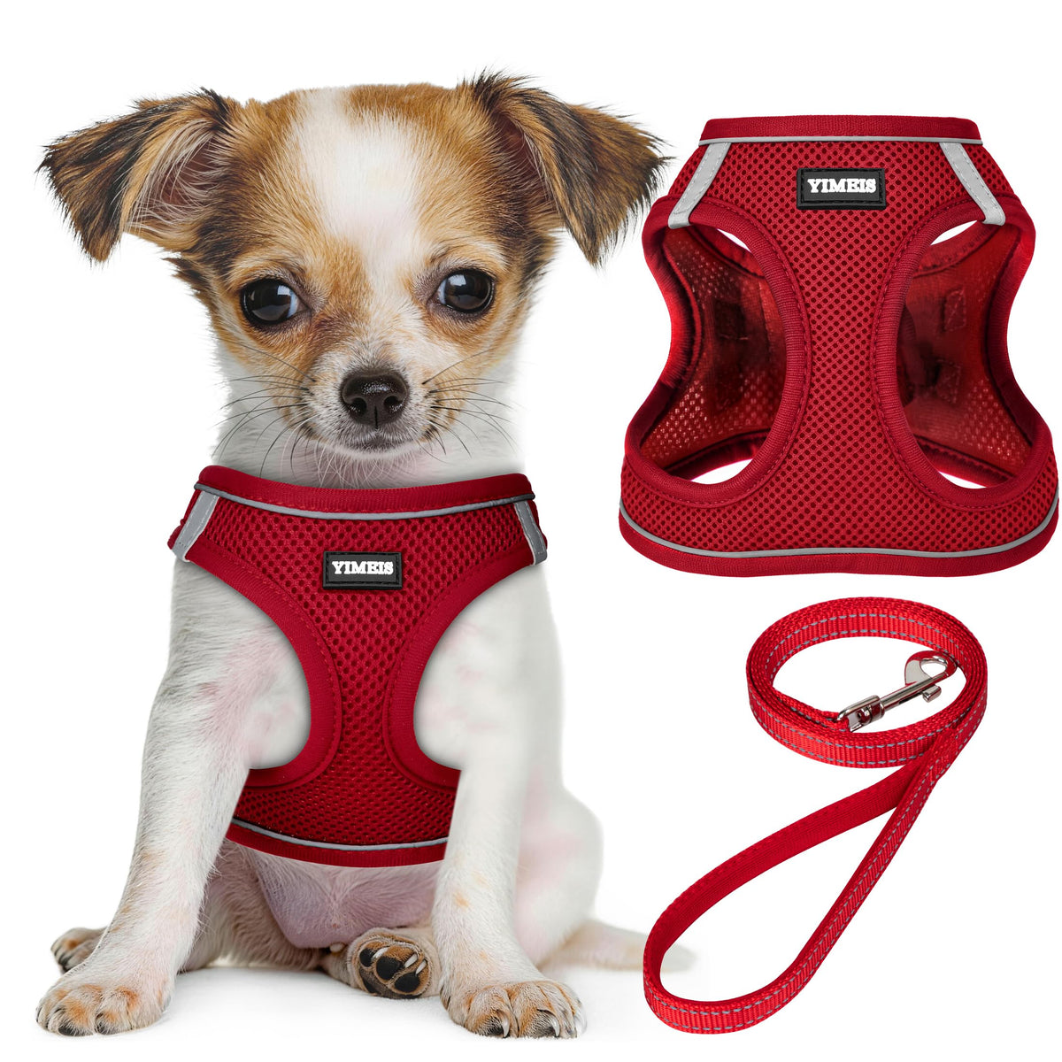 No Pull Dog Puppy Harness and Leash Set Reflective Mesh Vest Small