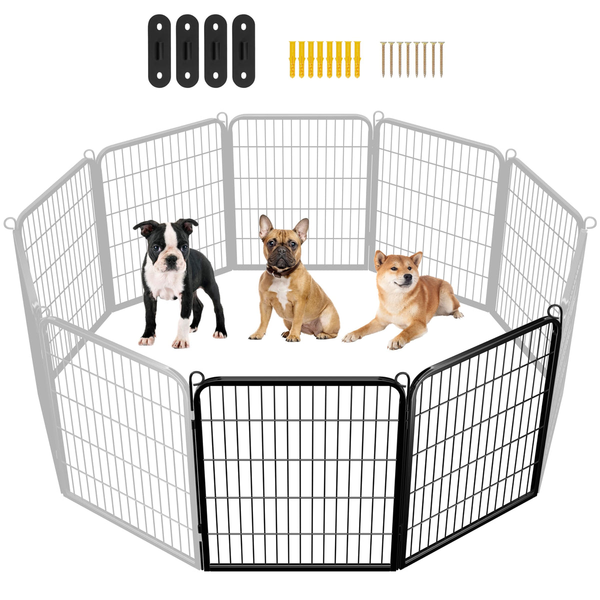 Yaheetech Dog Playpen 32in 6 Panels Pet Fence for Indoor Yard RV Camping