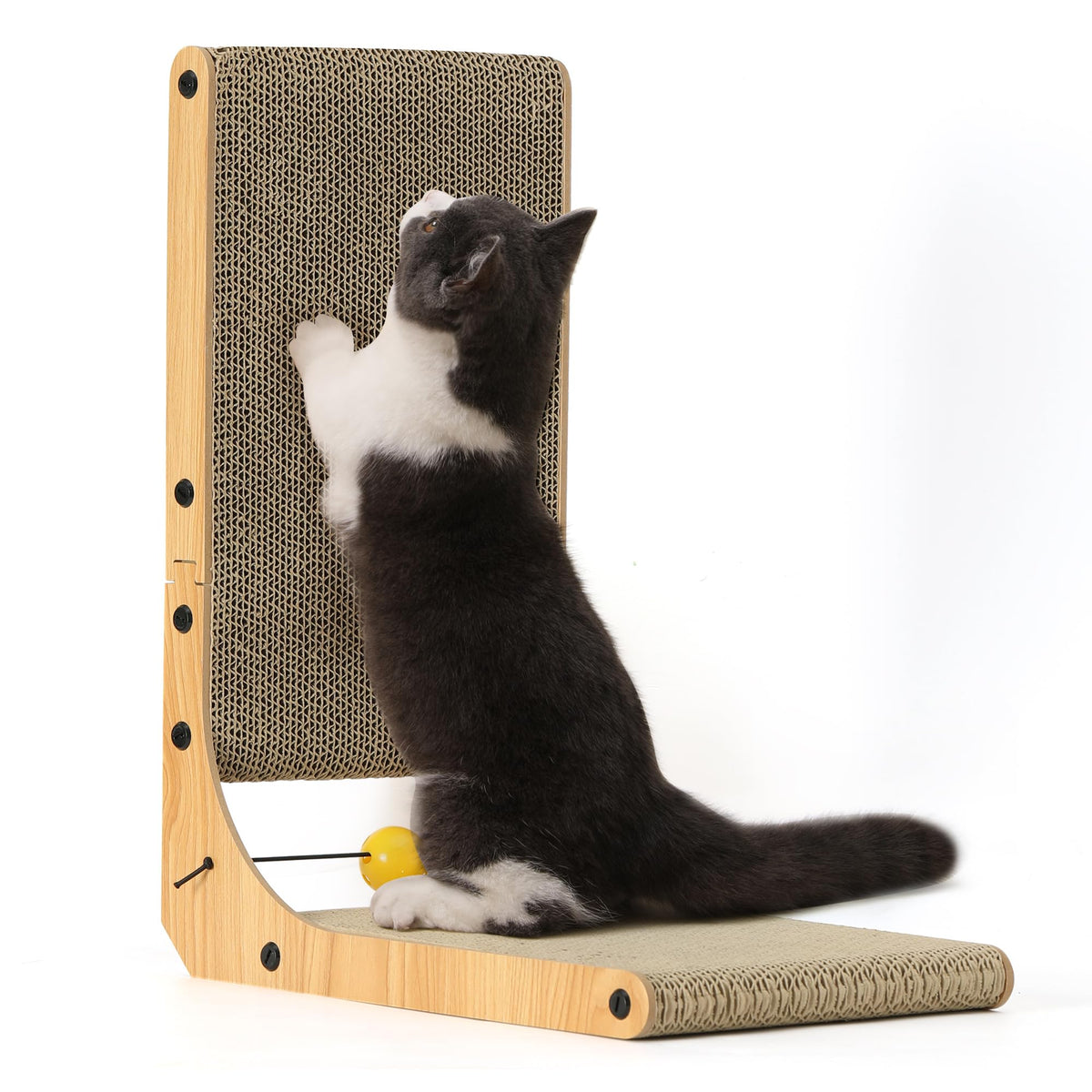 FUKUMARU Cat Scratcher, 18.7 Inch L Shaped Cat Scratch Pad Wall Mounted