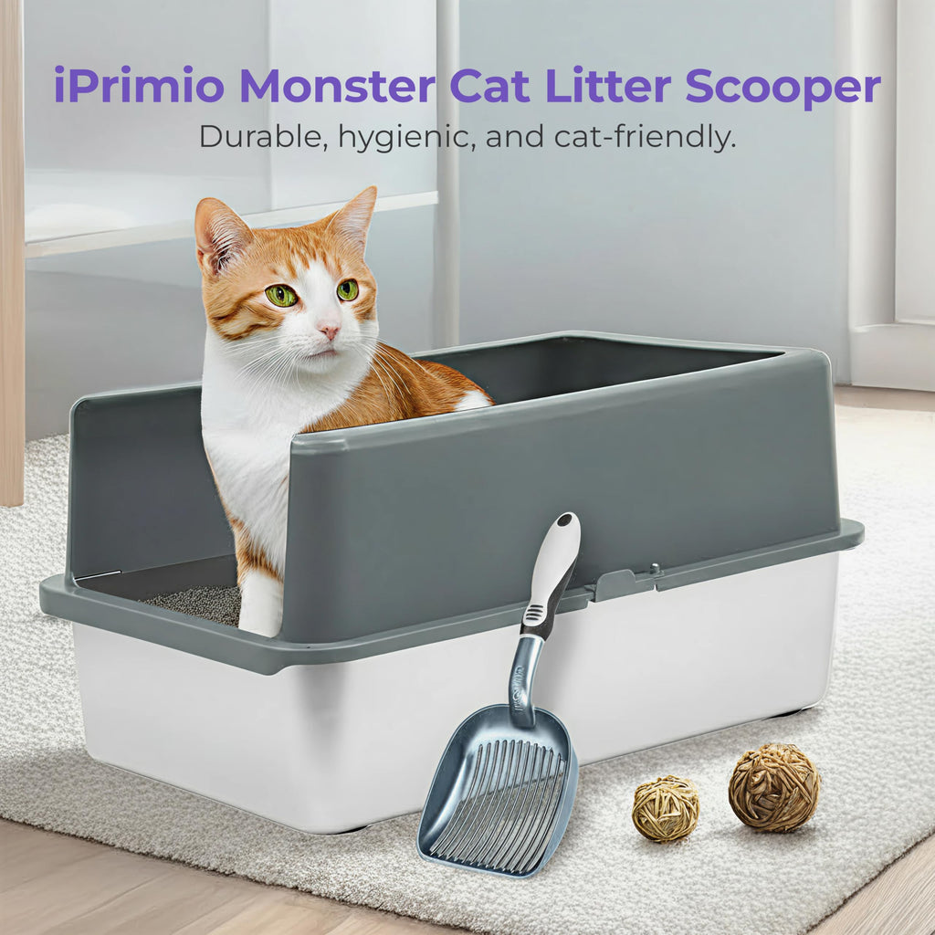 iPrimio Cat Litter Scoop with Deep Shovel, Plastic Sifter, Lightweight