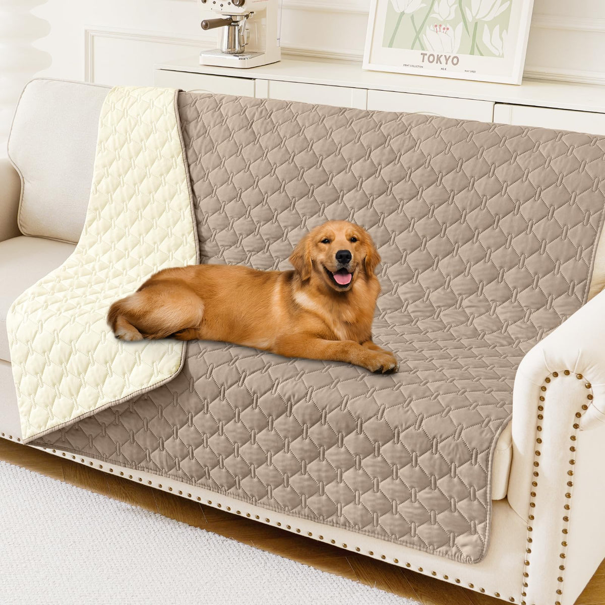 Smiry Waterproof Dog Bed Cover Blanket, Reversible Pet Blanket