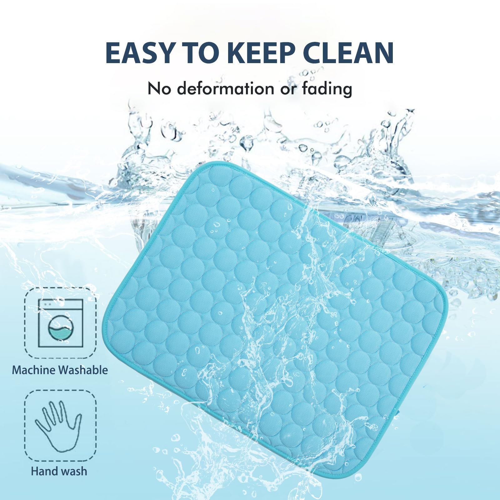 MICROCOSMOS Summer Cooling Mat & Sleeping Pad- Water Absorption Top, Materials Safe, Easy Carry, EZ Clean. Keep Cooling for Pets, Kids and Adults.(Blue, 48" x48")