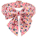 UP URARA PUP Christmas Dog Collar with Bow Tie, Pink Christmas Tree Collars for Dogs, Adjustable Pet Collar with Cute Xmas Tree Pendant, Winter Dog Accessories for Small Medium Large Dogs L