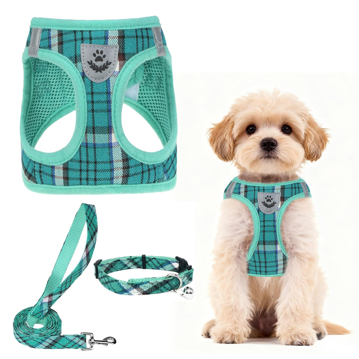 PUPTECK Dog Harness, Collar and Leash Set No Pull for Small Medium Sized