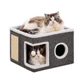 Crispedia Large Cat Houses for Indoor Cats with Fluffy Ball and Scratch Pad