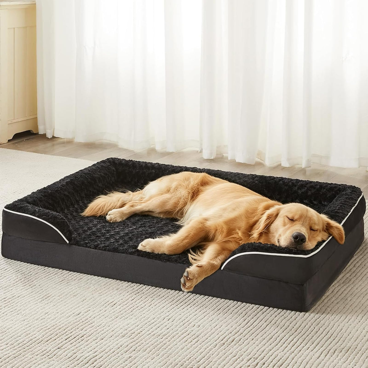 WNPETHOME Orthopedic Washable XXL Dog Bed for Senior Dog Cozy Sleep