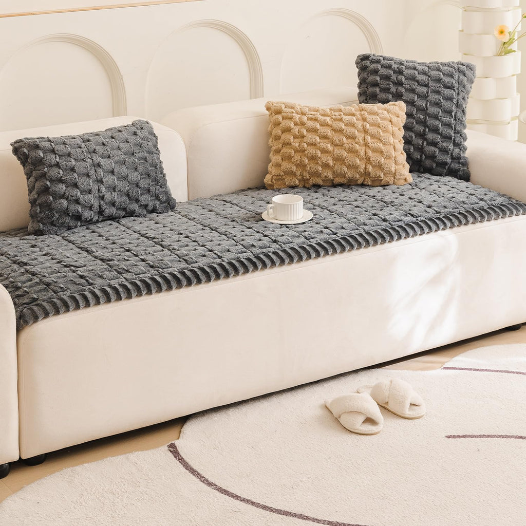 Tiwwie Couch Cover for Dogs Fuzzy Sofa Covers for Pet, Non Slip Sofas Pad