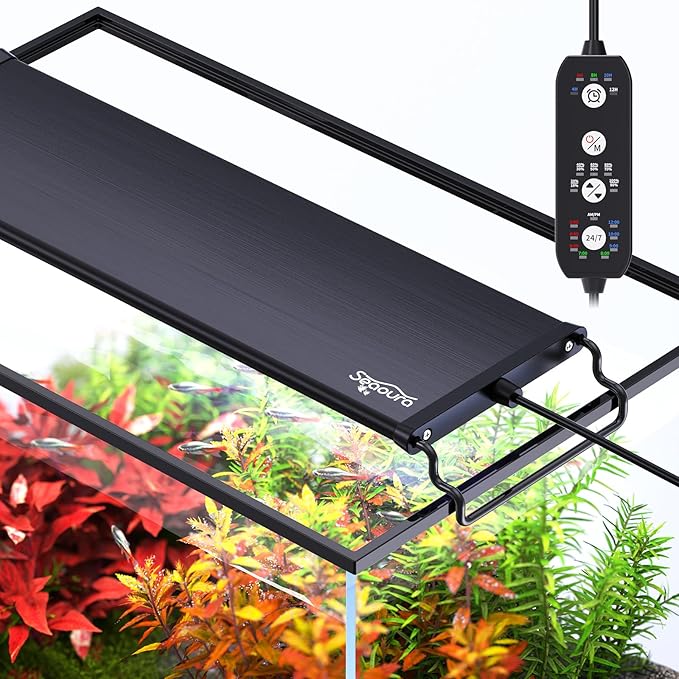 SEAOURA Led Aquarium Light for Plants Growth with Timer, Fish Tank Light