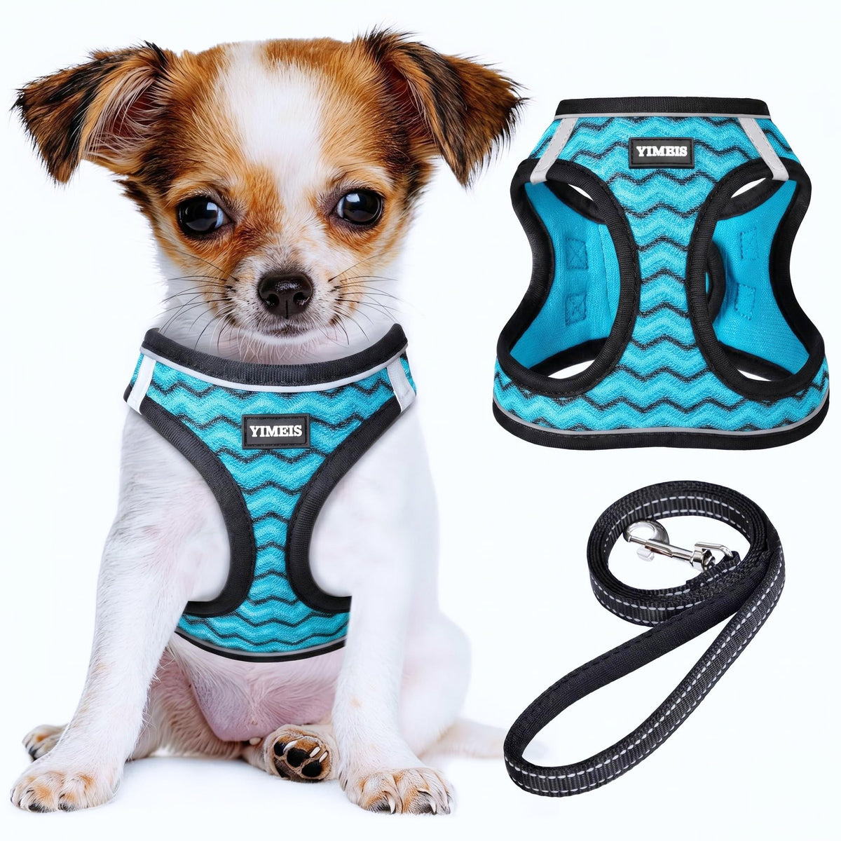 No Pull Dog Puppy Harness and Leash Set Reflective Mesh Vest Small
