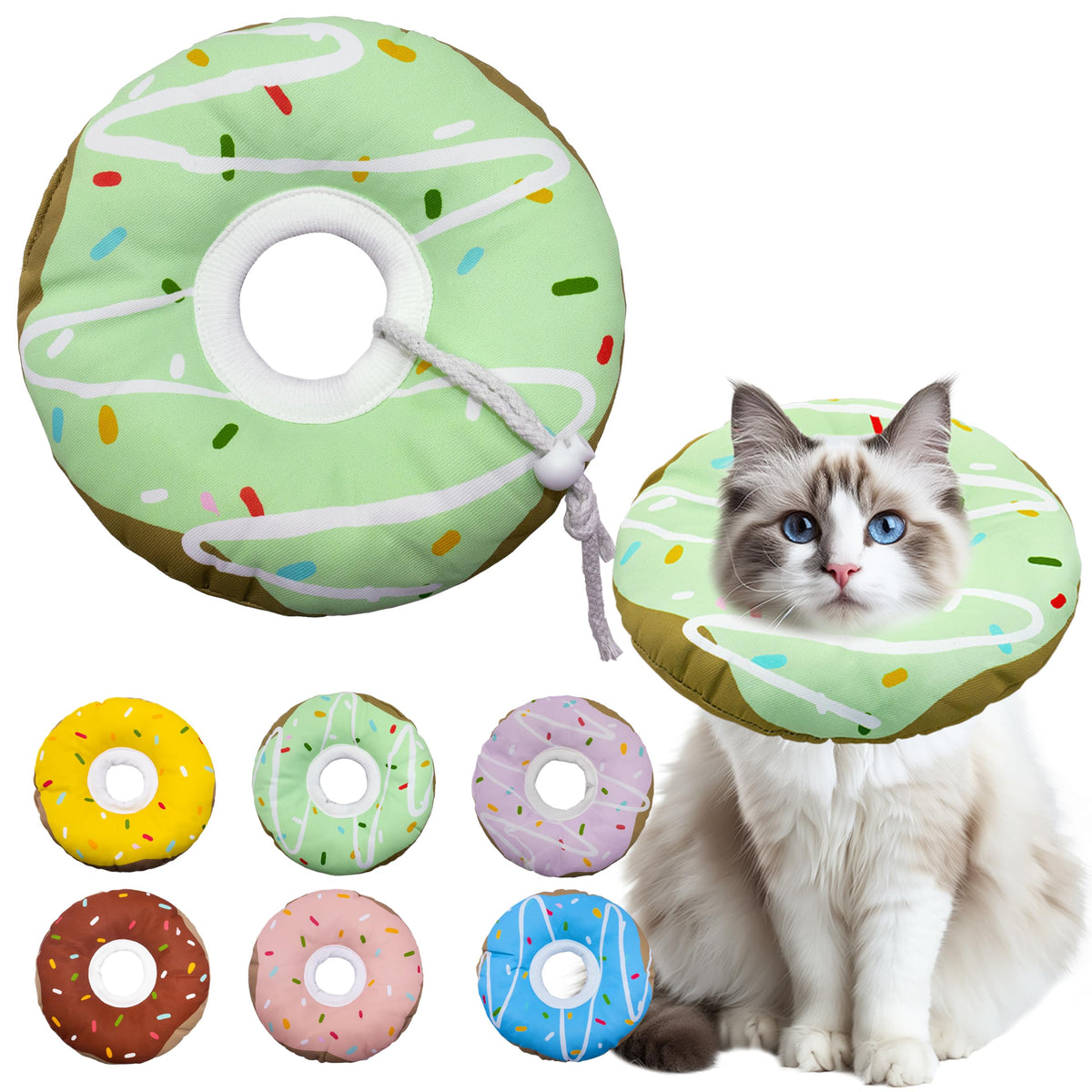 Seyezo Cat Cone Collar Soft, Adjustable Cat Recovery Cone, Orange, Small