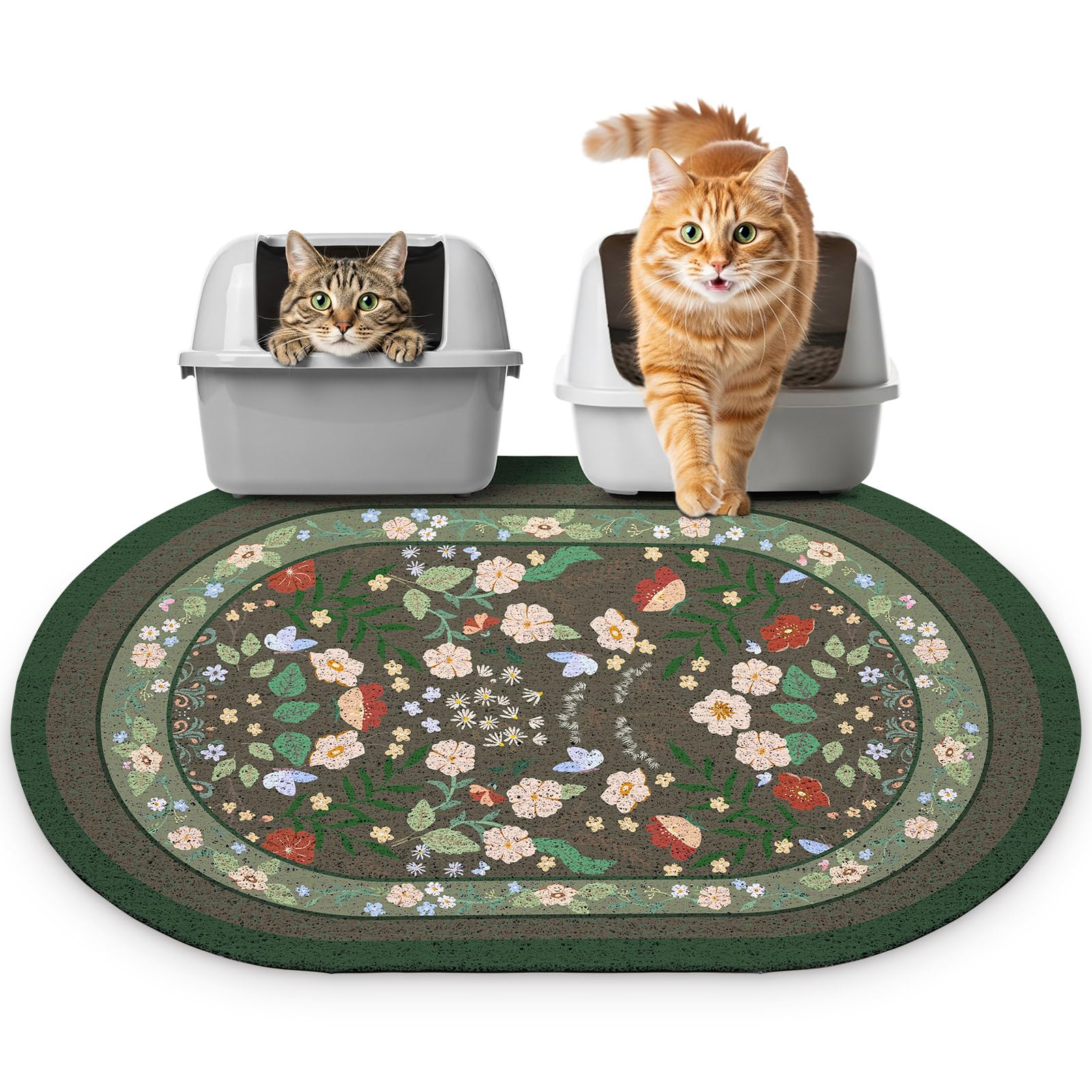 Bienbee Cat Litter Mat, 33" x 22" Dense Trapping Mesh for Litter Boxes