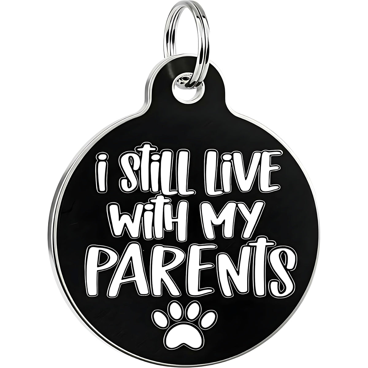 Bad Tags Personalized Dog and Cat ID Tags in 25+ Designs and 2 Sizes - 5 Lines of Custom Engraved Text - Funny Cute Personalized Pet Tags (Land Shark, Large (1.25 inch))