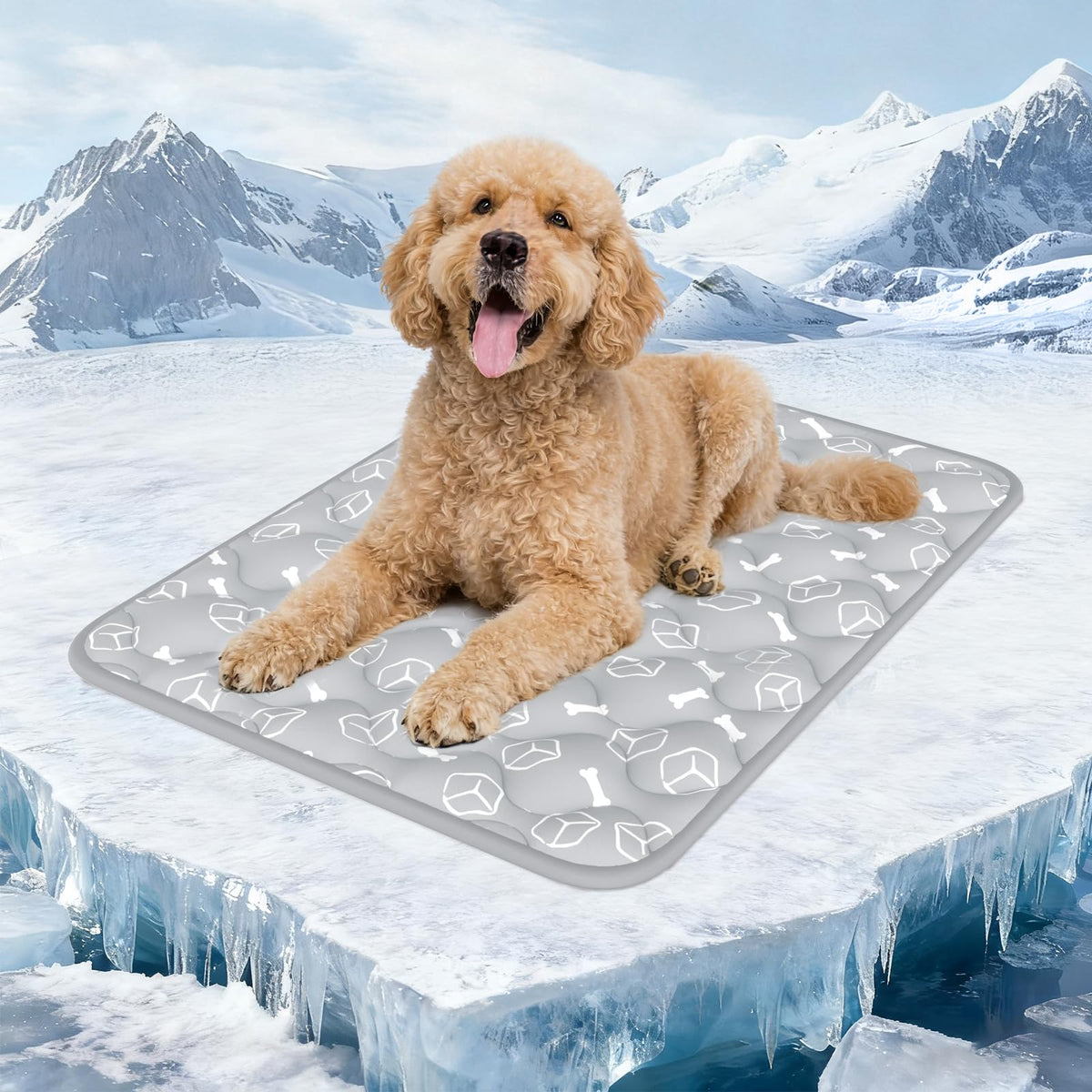 Rywell Dog Cooling Mat 2.0, Ocean Blue,30" x 20" Thick & Durable Cooling Mat for Dogs, Long-Lasting Cool with Waterproof & Color-Changing Arc-Chill Tech (Q-Max>0.5) Washable& Non-Toxic