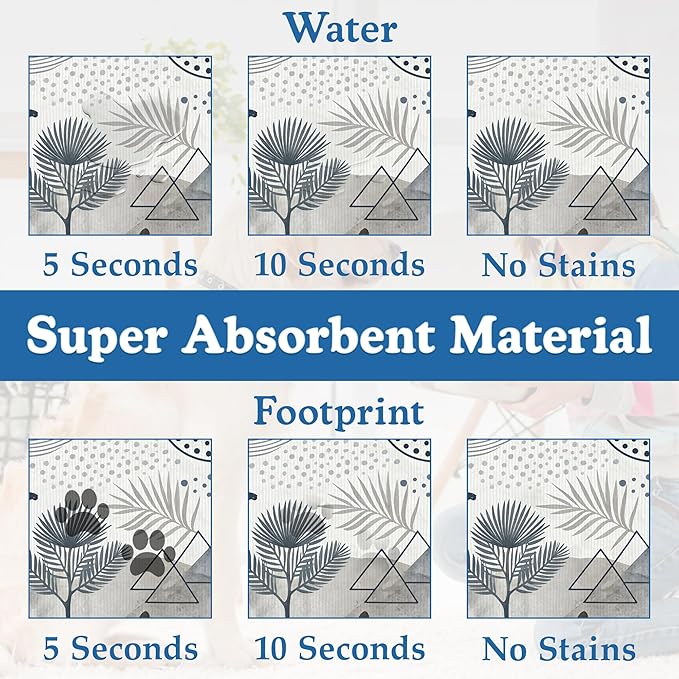Watercolor Desert Camel Pet Feeding Mat for Floors–Christmas Stocking Absorbent Quick Dry Dog Cat Bowl Mat for Food and Water, Non Slip Waterproof Base, Mess-Free Feeding Accessories 12"x20"