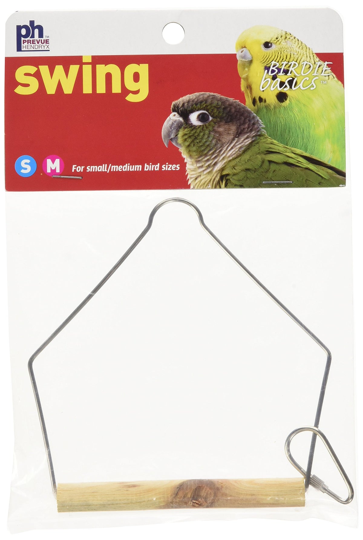 Prevue Pet Products BPV388 Natural Wood Birdie Basics Birch/Wire Swing, 4 by 5-Inch