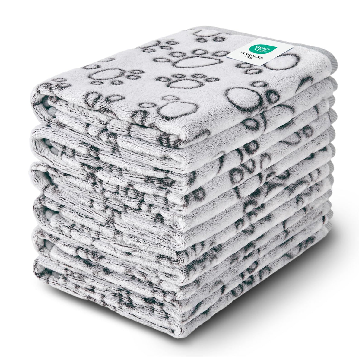 Luciphia 1 Pack 6 Dog Blankets Cat Soft Fluffy Fleece Pet Blanket Warm Cute Print Design Puppy Kitten Doggy Paw Grey Small(23"x16")