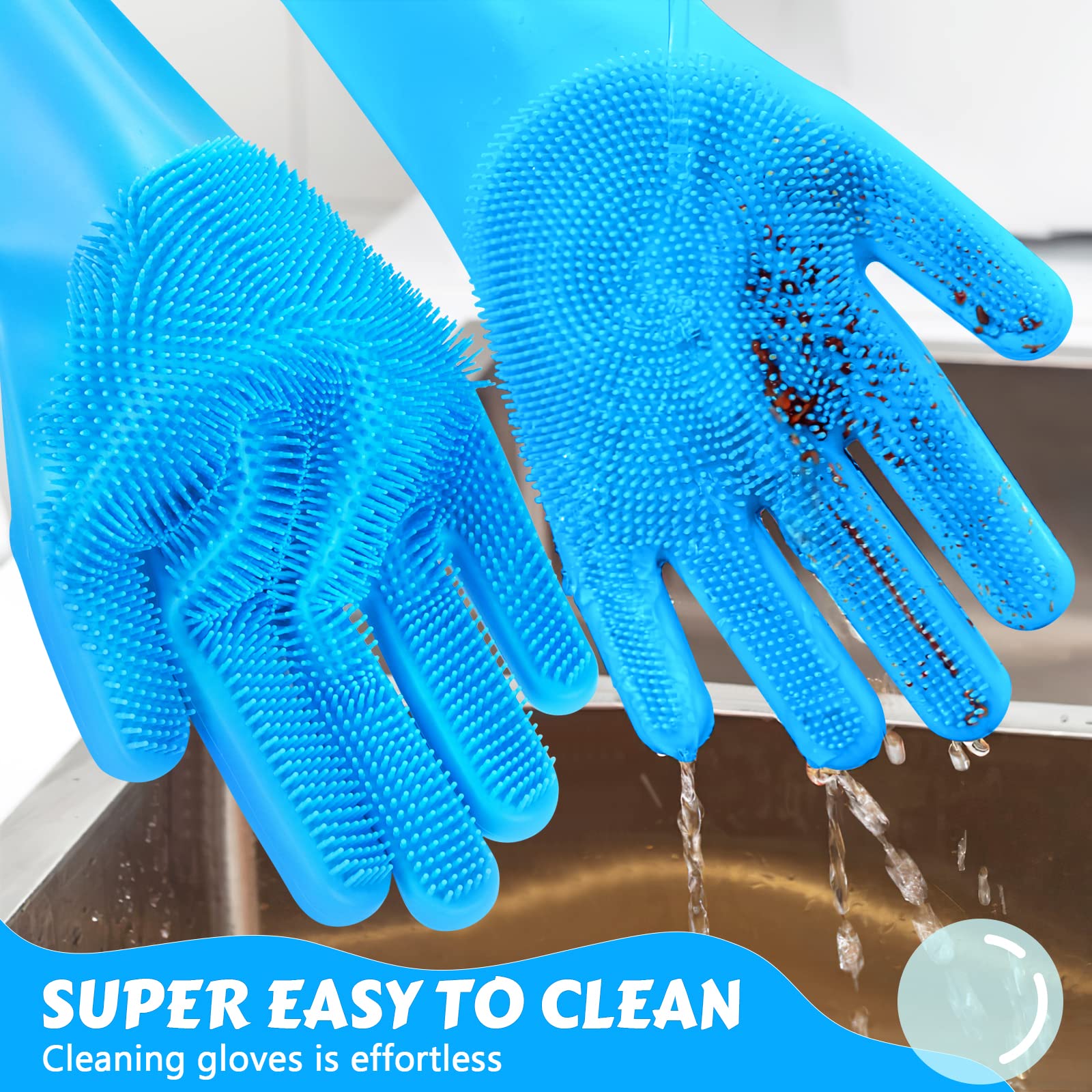 Pecute Silicone Pet Grooming Gloves for Washing Cats Dogs Bath Brush