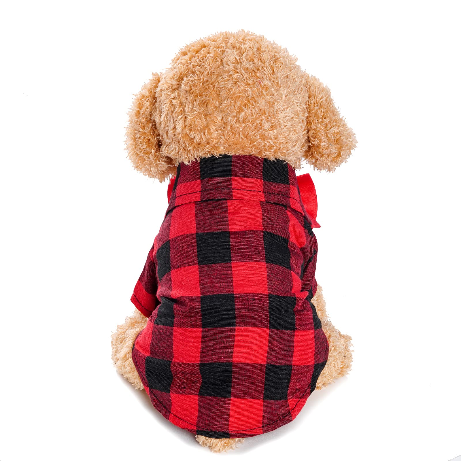 Tongcloud 3 Pack Plaid Puppy Cat & Dog Shirts for Extra Small Dogs & Cats - Birthday Party & Holiday Photos (Red, Blue & White, XX-Large)