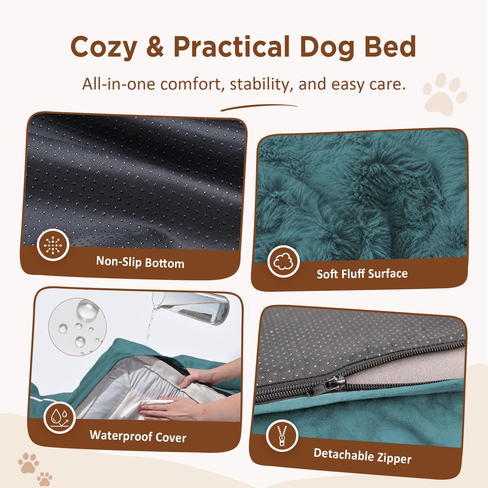 Comfort Expression Waterproof Orthopedic Dog Bed for Extra Large Dogs
