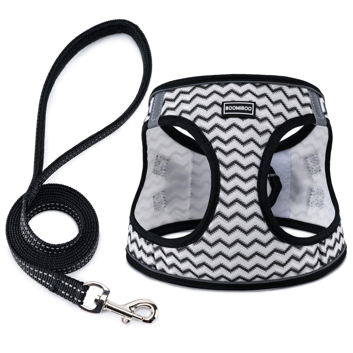 Dog Harness with Leash Set,Step-in Adjustable Puppy Pet Vest,Blue Stripe XS
