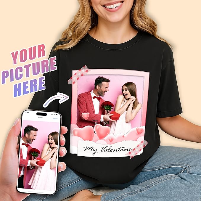 Tehg & Tuhg Custom T Shirts with Picture, Vintage Bootleg Rap Tee, Boyfriend Girlfriend, Unique Gift for Birthday Anniversary